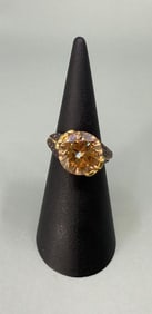 Bella Luce Sterling Silver Champagne CZ Ring