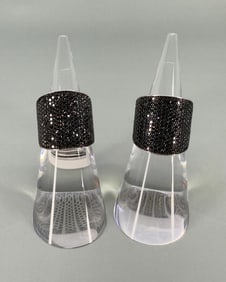 Sterling Silver Black Spinel Rings