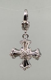 Judith Ripka Sterling Silver Cross Charm