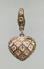 Judith Ripka Sterling Silver Heart Charm
