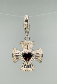 Judith Ripka Sterling Silver Cross Charm