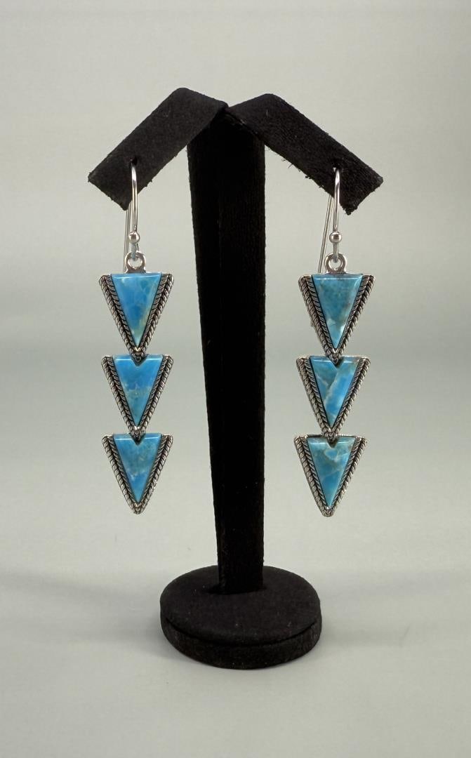 Bella Luce Southwest Style Sterling Earrings: 2 3/8" long. 11.63 grams.