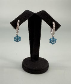 Sterling Silver Blue Topaz Earrings
