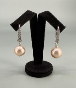 Sterling Silver Tahitian Pearl Earrings