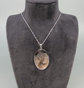 Bella Luce Sterling Mother of Pearl Cameo Necklace