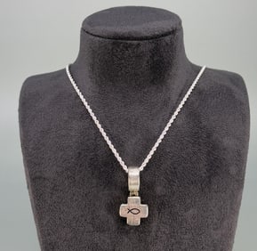 Silpada Ichthus Cross Sterling Silver Necklace