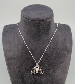 Sterling Silver Cinderella Carriage Necklace