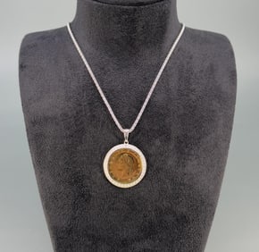 Sterling Silver Italian Lira Necklace