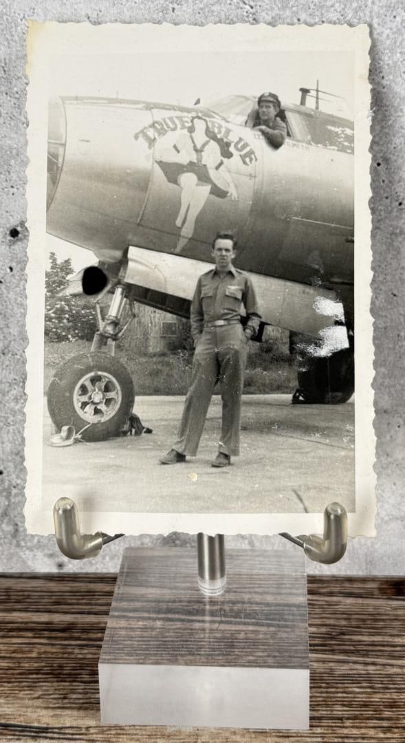 WW2 Bomber Airplane Plane Nose Art Photo: True Blue. 2 3/4" by 4"