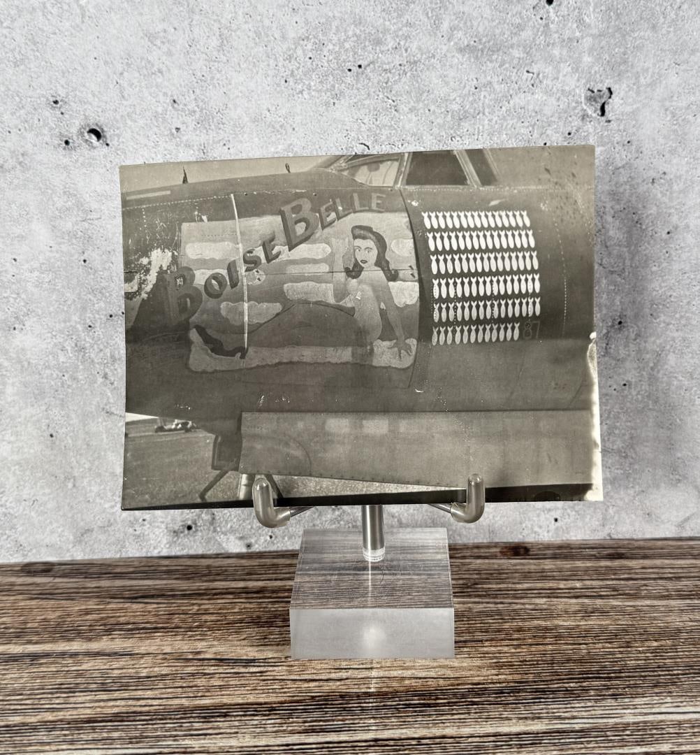 WW2 Bomber Airplane Plane Nose Art Photo: Boise Belle. 3 1/2" by 4 3/4"