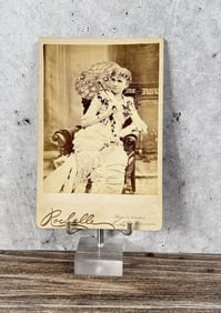 French Cabinet Photo of Black Woman with Parasol