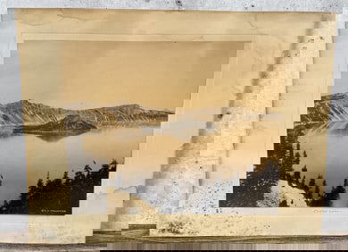 A.M. Prentiss Crater Lake Hand Tinted Photo