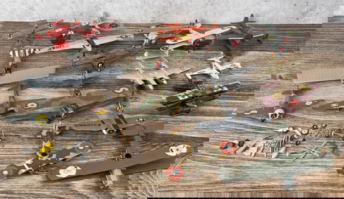 Group Of Military Airplane Models