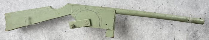 Wood Folk Art Toy Machine Gun