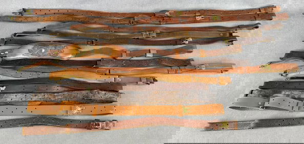 Collection of Leather Rifle Slings