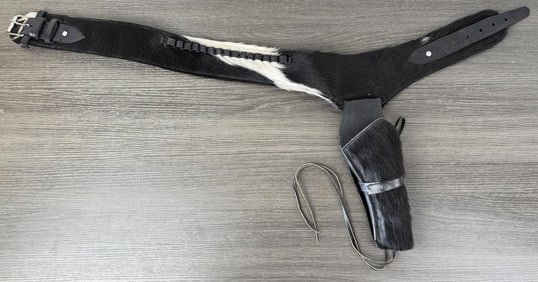Hair On Cowhide Cowboy Gun Belt & Holster