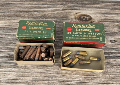 Remington Kleanbore .25 Stevens .32 S&W Ammo Boxes