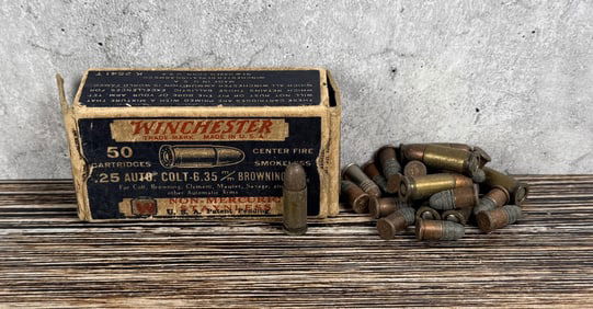 Winchester .25 Auto Colt Ammo Box