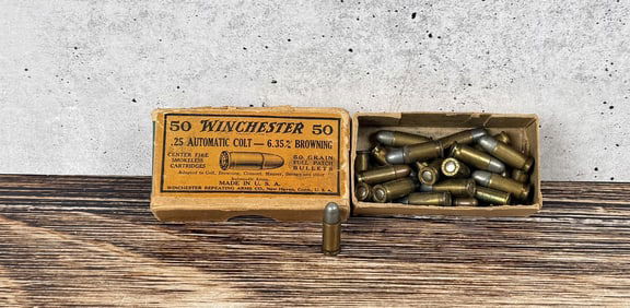 Winchester .25 Automatic Colt Ammo Box
