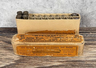 Winchester .401 Self Loading 1910 Rifle Ammo Box