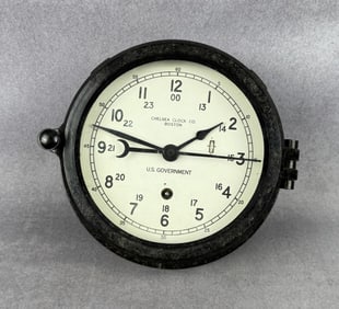 WW2 US Navy Chelsea Ship Clock Bakelite Case