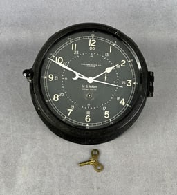 WW2 US Navy Chelsea Ship Clock Bakelite Case