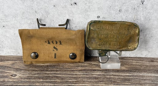 WW1 WWI 1918 Dated First Aid Pouch and Kit