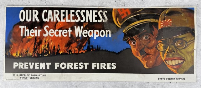 WW2 Carelessness Prevention Forest Fire Sign