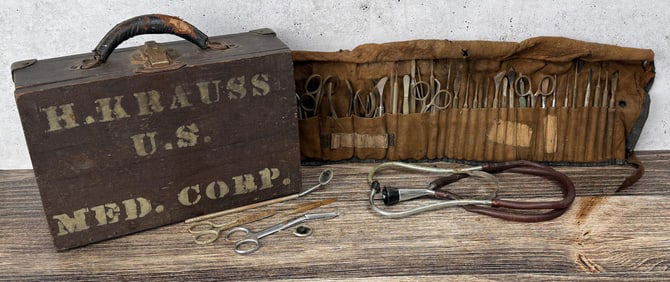 WWI WW1 US Medical Corps Surgical Tool Set