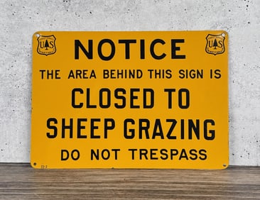 USFS US Forest Service Sheep Grazing Sign