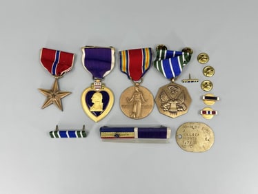 WW2 Vietnam War Named Purple Heart Medal Grouping