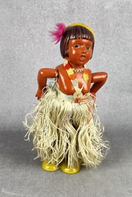 Vintage Celluloid and Tin Dancing Hula Girl