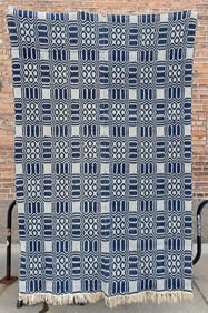 Antique Overshot 2 Piece Jacquard Coverlet