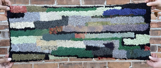 Antique Primitive Hooked Rug