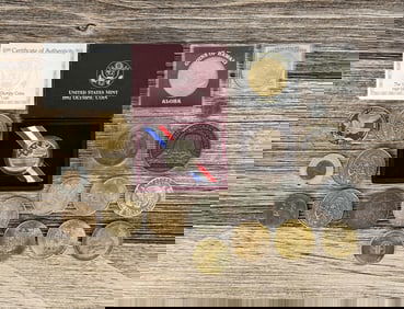 Collection of Assorted Coins Tokens