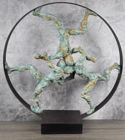 Attila Tivadar Bronze Verde Sculpture