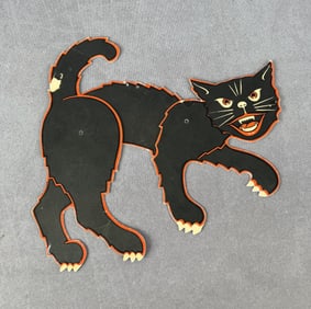 Die Cut Jointed Black Cat Halloween Decoration