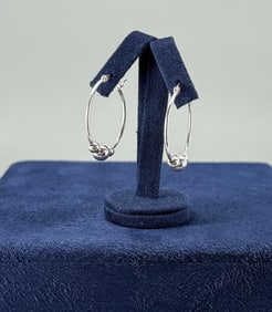 Sterling Silver Hoop Bead Earrings