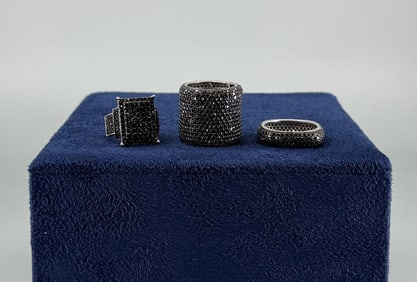 Bella Luce Black Spinel Sterling Silver Rings