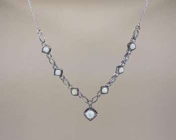 Bella Luce Blue Opal Sterling Silver Necklace