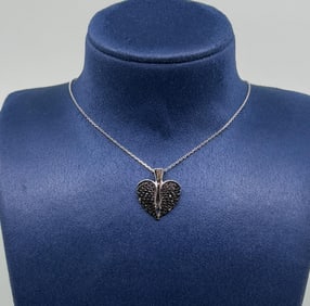 Bella Luce Black Spinel Heart Sterling Necklace