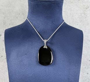 Black Onyx Sterling Silver Necklace