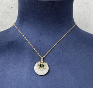 Bella Luce Sterling Silver White Jade Necklace