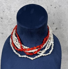 Coral and Mother of Pearl Necklaces