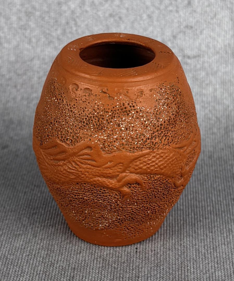 Japanese Tokoname Pot: 2 1/8" tall, 1 7/8" diameter.