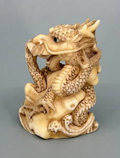 Japanese Netsuke Montana Residents Only: 1 3/4" by 1 3/8" by 3/4". Montana Residents Only. No shipping outside of the state of Montana. Only for sale to Montana Residents. Anyone else bidding, who does not reside in the state will have
