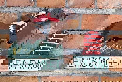 Folk Art Ends Meet Farm Horse Whirly Gig