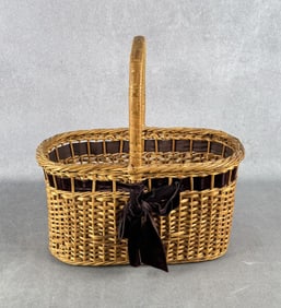 Antique New York Ribbon Gathering Basket