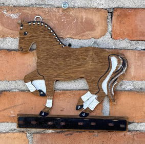 Antique Folk Art Horse Coat Hook