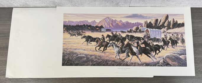 Larry Zabel Attack on the Wagons Print